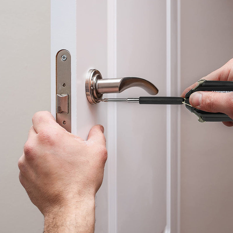 Versatile multi-bit screwdriver with integrated LED lights, great for tight, dimly lit areas