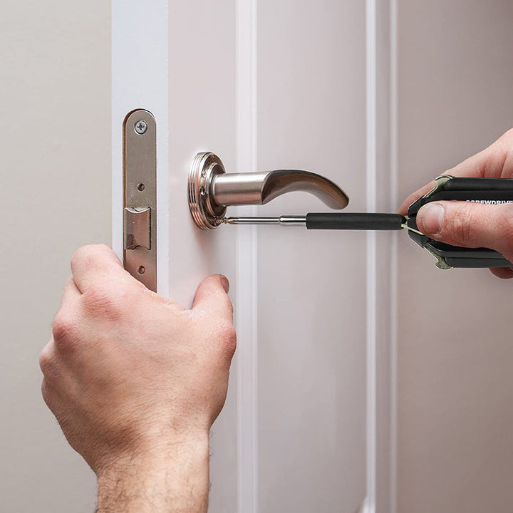 Versatile multi-bit screwdriver with integrated LED lights, great for tight, dimly lit areas