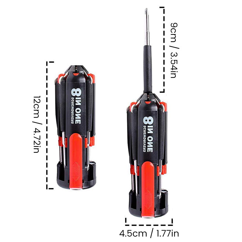 Durable 8-in-1 screwdriver with LED, an indispensable portable hand tool for any toolbox
