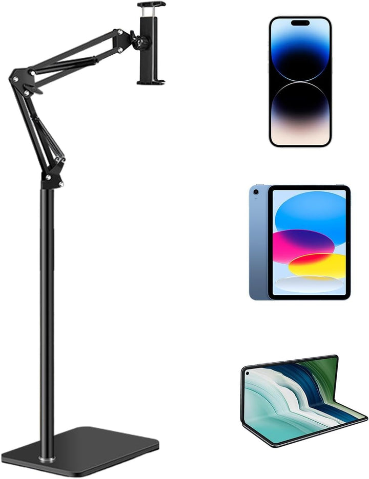 Versatile device holder: Movira 360° adjustable floor stand for smartphones and tablets, enhancing relaxation.