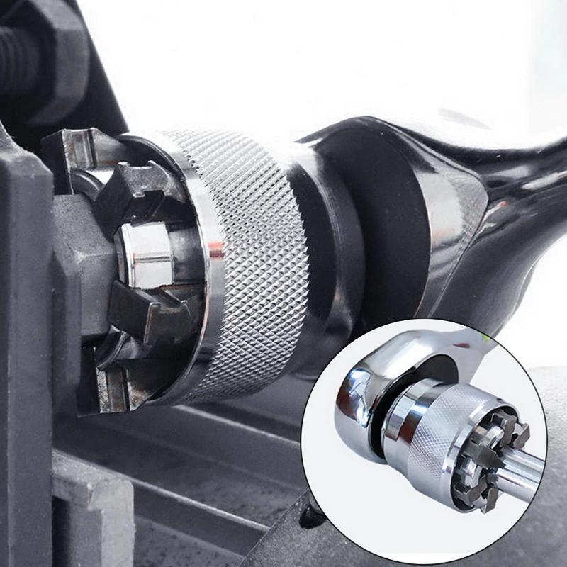 Universal adjustable socket wrench tool for mechanics & home repair, made of steel for durability.