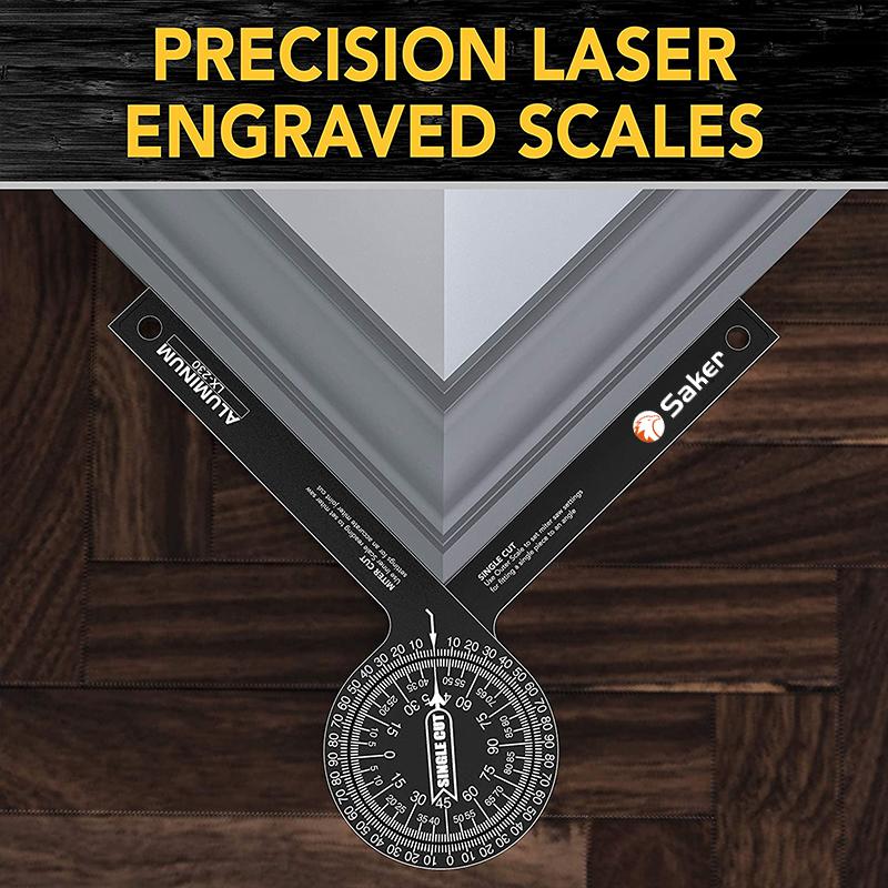 Durable universal protractor, perfect for setting exact angles on miter saws for carpentry projects