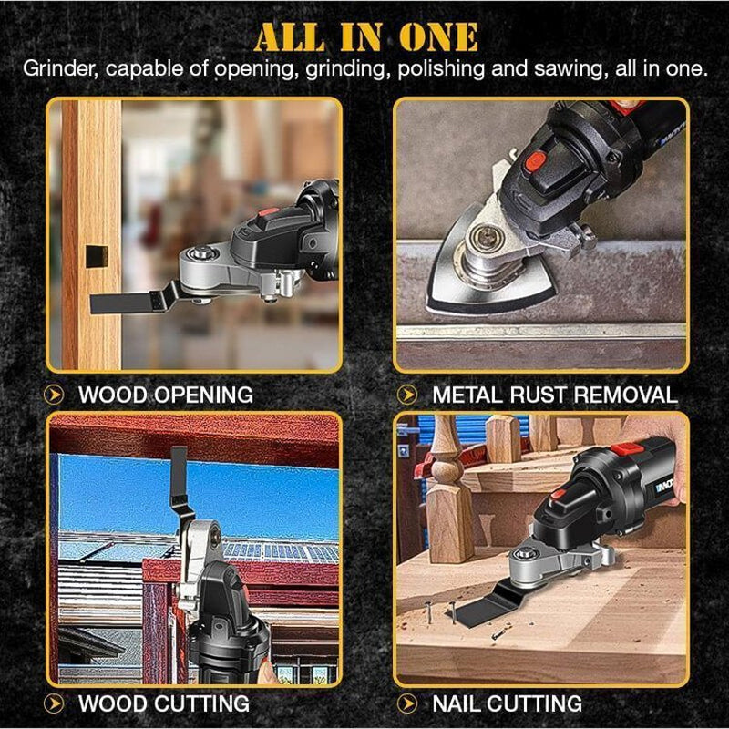 Metalworking conversion kit for angle grinder, enhancing versatility of power tool