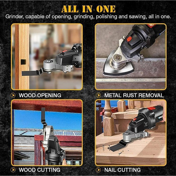 Metalworking conversion kit for angle grinder, enhancing versatility of power tool
