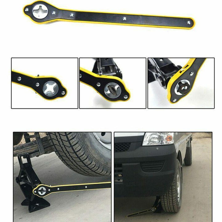 Universal auto jack ratchet wrench, designed for ease of use during car tire changes, a practical auto tool.