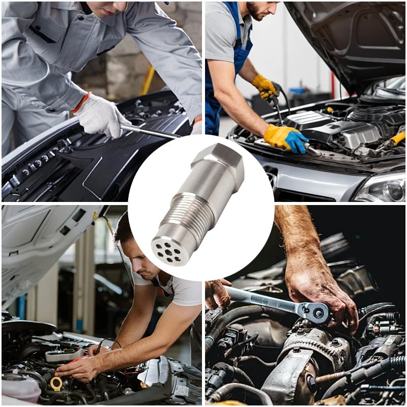 Stainless steel automotive extension tool, a universal car adapter for various vehicle accessories and repairs.