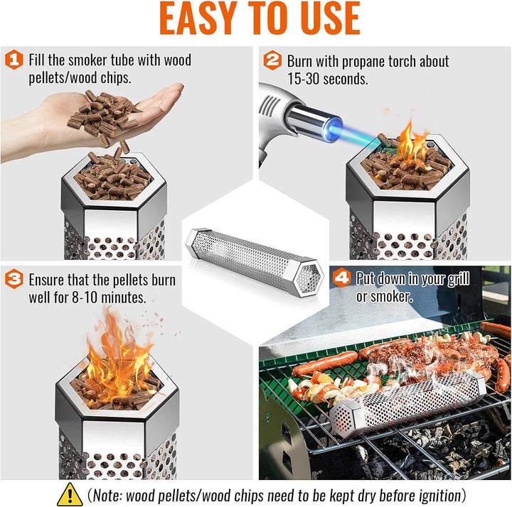Pellet smoker tube, a versatile BBQ accessory for enhanced smoke flavor on your grill