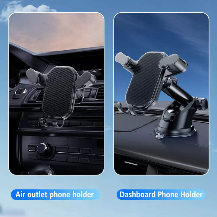 Ergonomic design universal car phone holder, swivels for optimal viewing, enhances safe driving experience.
