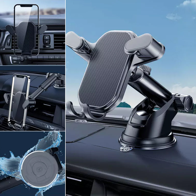 Stylish universal car air vent phone holder, designed for stability and compatibility with most mobile devices.