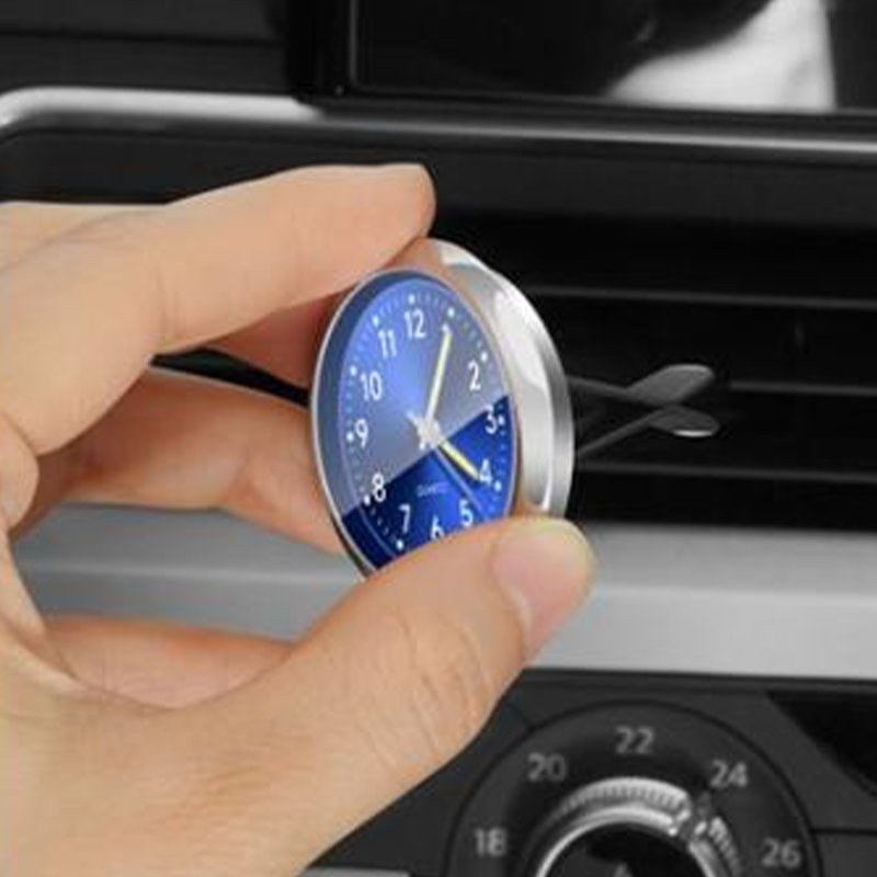 Mini car dashboard clock with glow-in-the-dark display, perfect automobile decor accessory