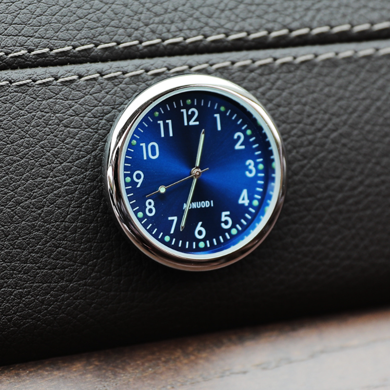 Luminous universal car dashboard clock, sleek design, easily readable timepiece for vehicles