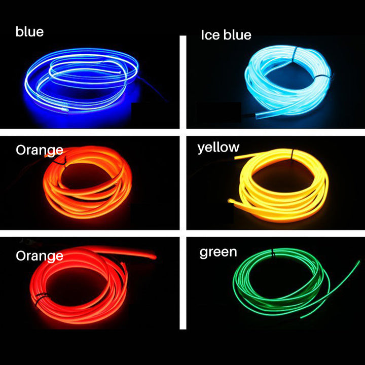 Universal car interior lighting kit, LED strips providing custom ambient light, vehicle decor