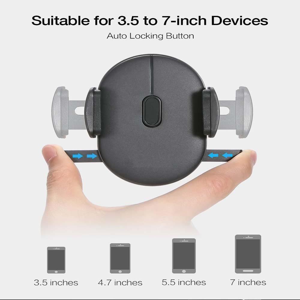 Hands-free car phone mount, easy installation on dashboard or air vent, secure mobile device holder