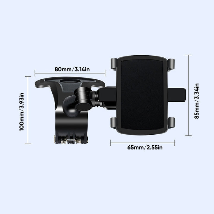 Packaging of universal car phone mount, highlighting dashboard and visor features, auto gadget.