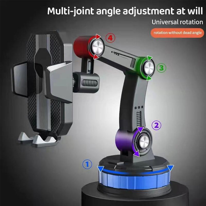 Universal auto accessory: phone mount with super strong suction and flexible viewing angles.