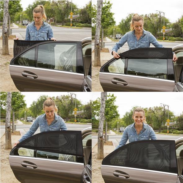 Car window sun shade with suction cups, ready for easy installation & removal, privacy screen