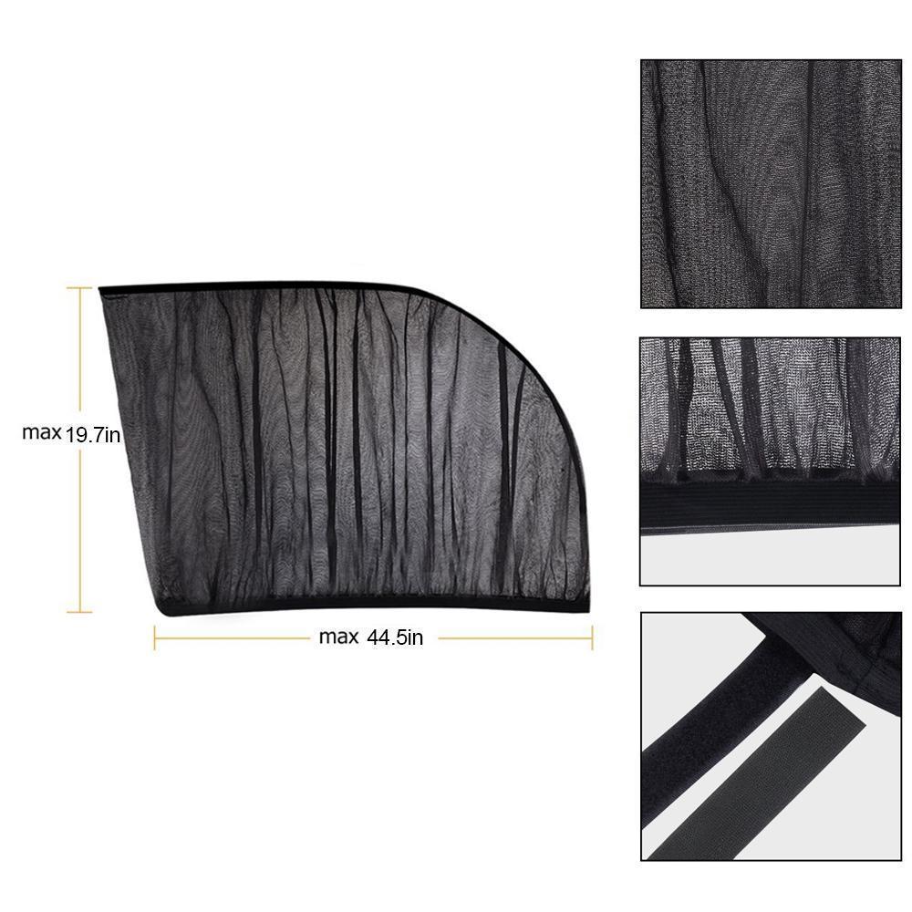 Two car window sun shades in packaging, highlighting universal fit & privacy features