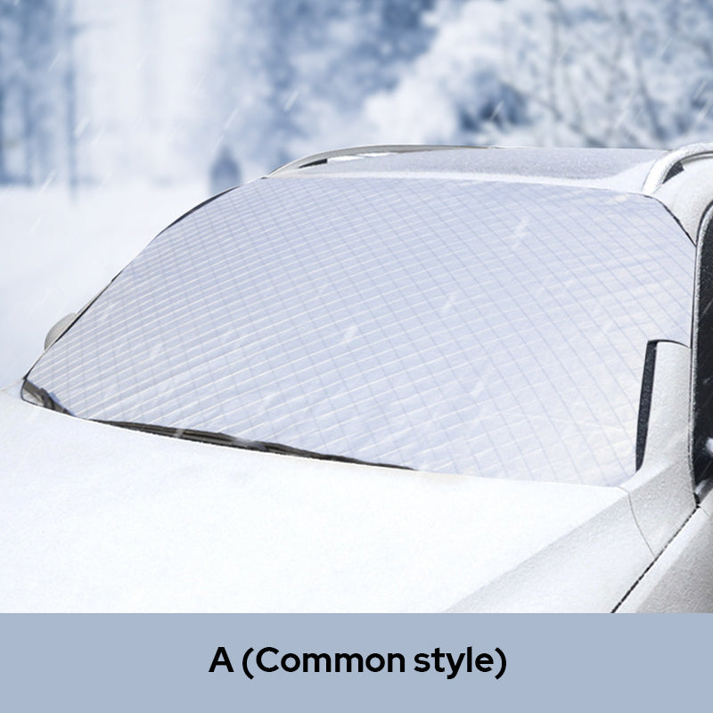 Frost guard windshield cover demonstrating easy installation steps