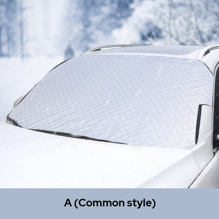Frost guard windshield cover demonstrating easy installation steps