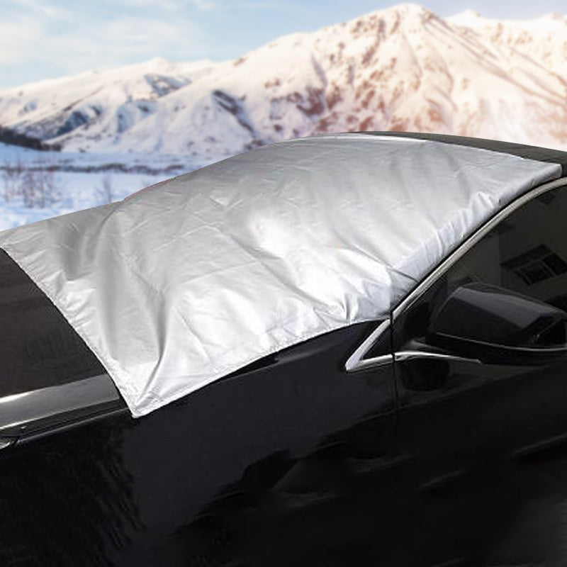 Car windshield cover providing comprehensive weather protection for vehicles
