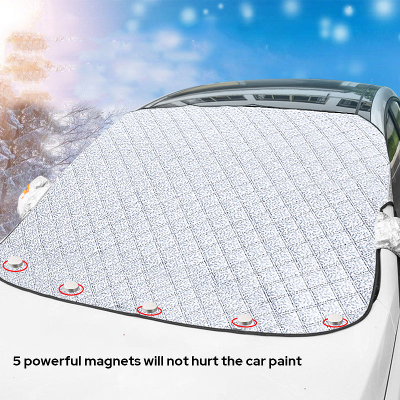 Vehicle safety windshield cover ensuring clear visibility in winter