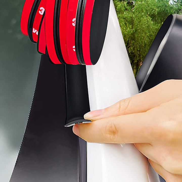 Close-up of flexible universal car seal strip for windshield, enhancing auto noise reduction
