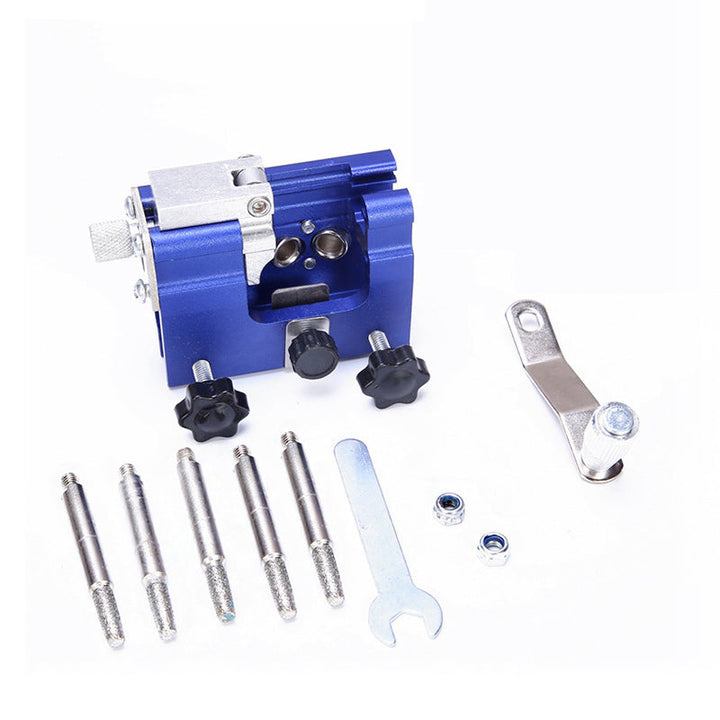 Essential woodworking tool: universal chainsaw chain sharpening jig for consistent, sharp cuts.
