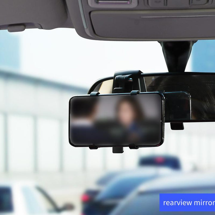 Smartphone car holder for dashboard, universal design with a clear, visible hidden number plate.