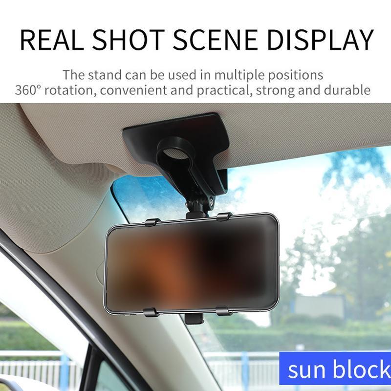 Vehicle tech: universal phone holder for car dashboard, includes a flip-up number display.