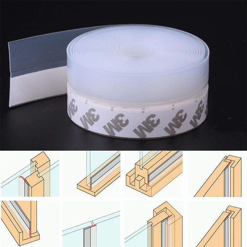 Universal door window seal strip, weatherproof & soundproof, brown silicone, for home insulation