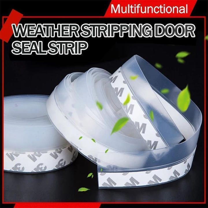 Weatherproof door seal strip, universal silicone, blocks drafts & dust, home improvement product