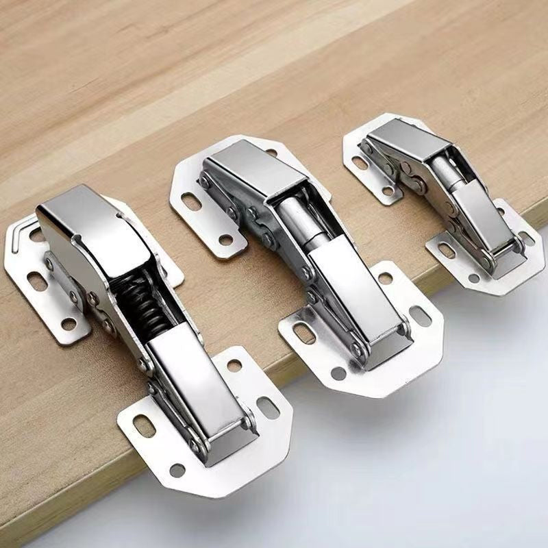 Universal drill-free cabinet door hinges, easy install for kitchen cabinets, home improvement hardware