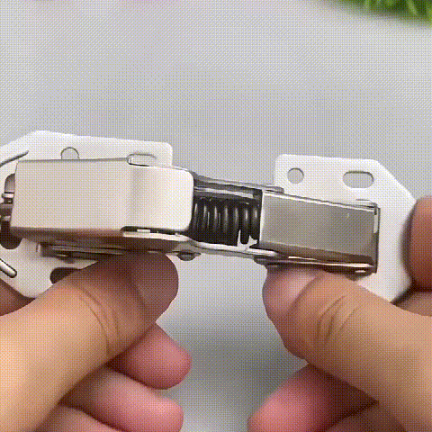 Assortment of universal drill-free cabinet door hinges, various angles showing quality steel