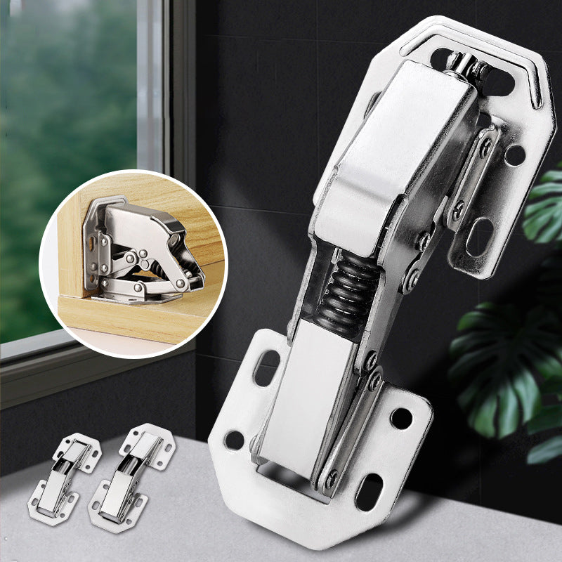 Universal drill-free cabinet hinges, set of two, steel for durability, perfect for kitchen doors