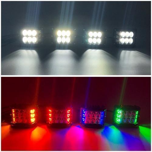 Offroad vehicle with universal dual color LED strobe pod lights mounted, providing superior illumination