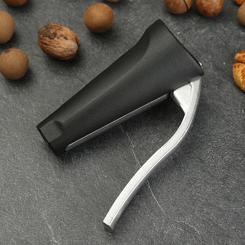 Packaging of the universal ergonomic nut cracker, detailing its benefits as a food prep tool.