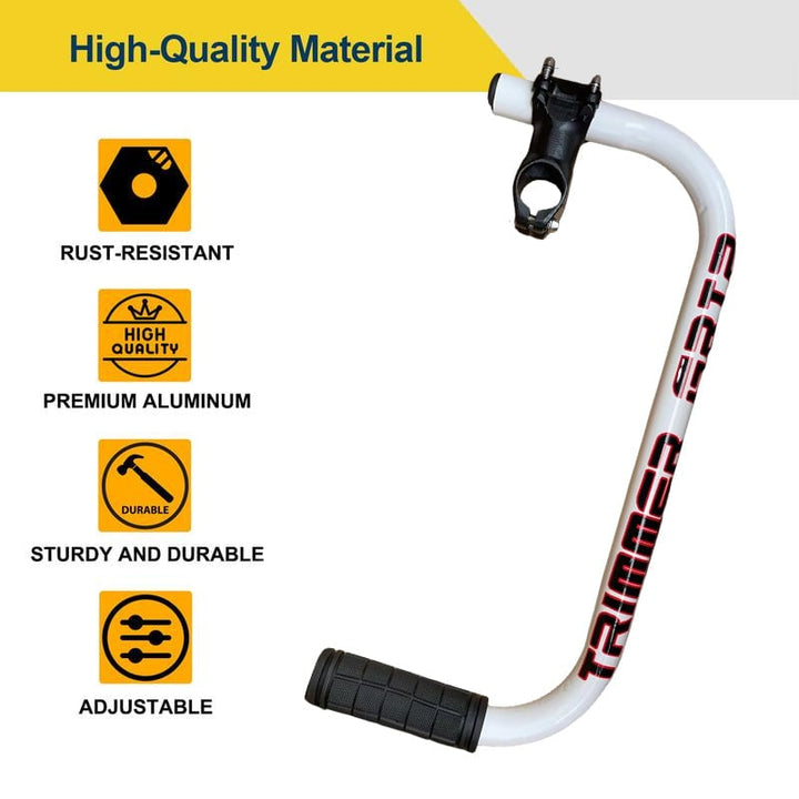Detachable ergonomic handle extension, easy to install on garden power tools