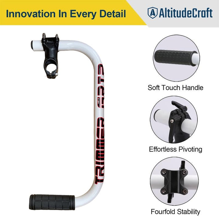 Side profile of the ergonomic handle extension, designed for improved weeder use