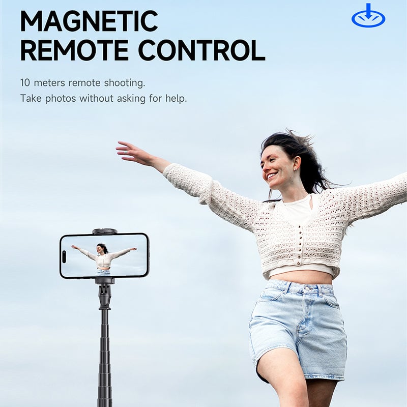 Universal phone tripod with extendable monopod, perfect for group photos and stable video recording