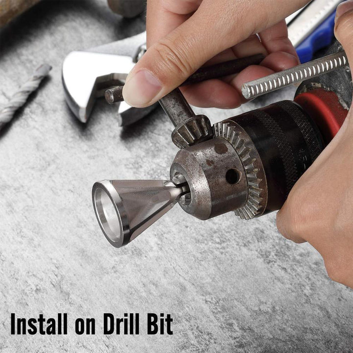Deburring chamfer tool for drill bit, essential tool for smoothing edges on bolts & rods