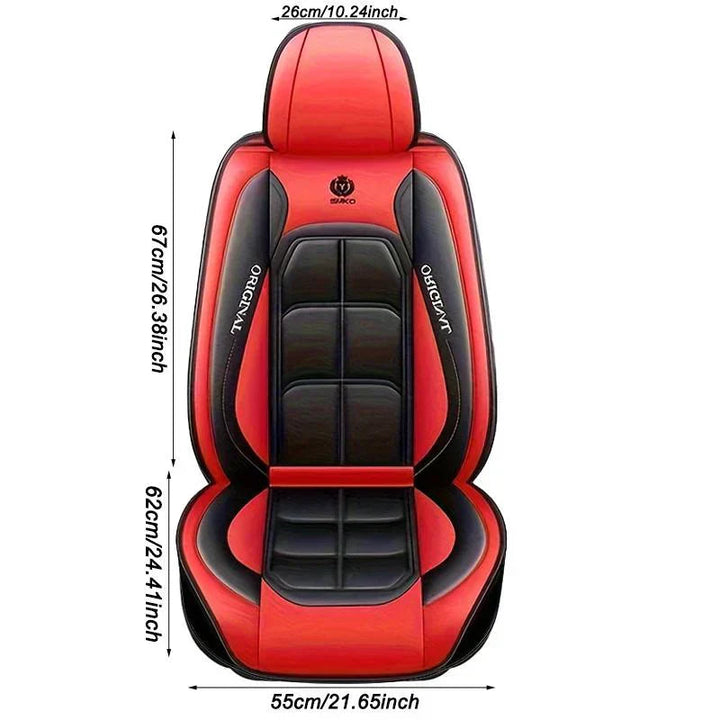 Stylish faux leather car seat covers, universal fit auto accessories for durable protection & enhanced comfort.