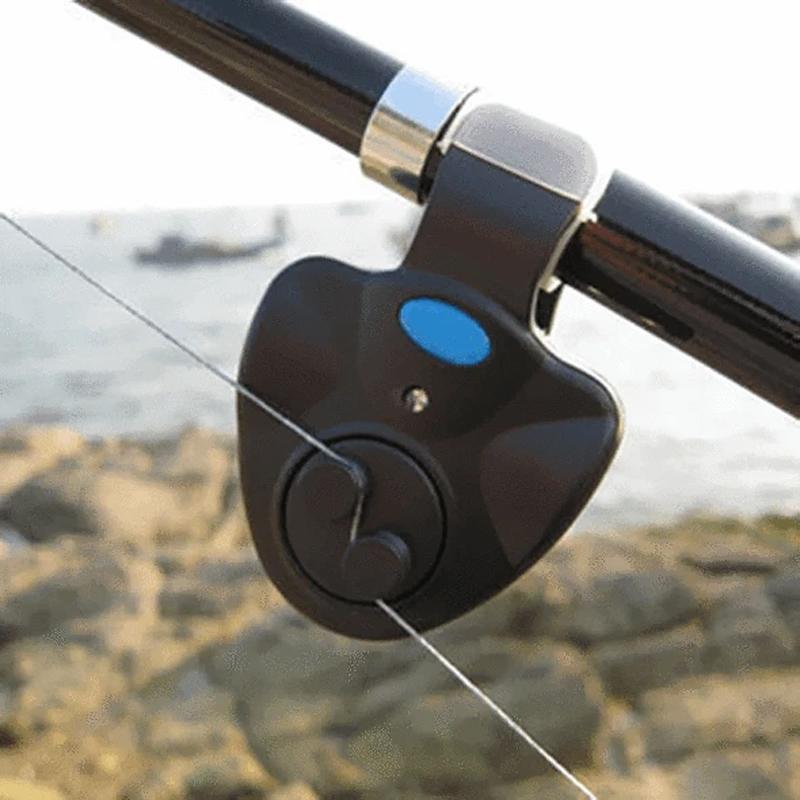 Compact universal fishing bite alarm, sound and LED alerts, perfect sportfishing gear for every angler.