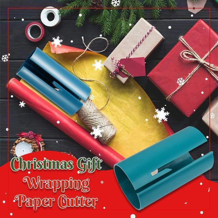 Universal gift wrapping paper cutter tool for clean, straight cuts on festive packaging and holiday crafts