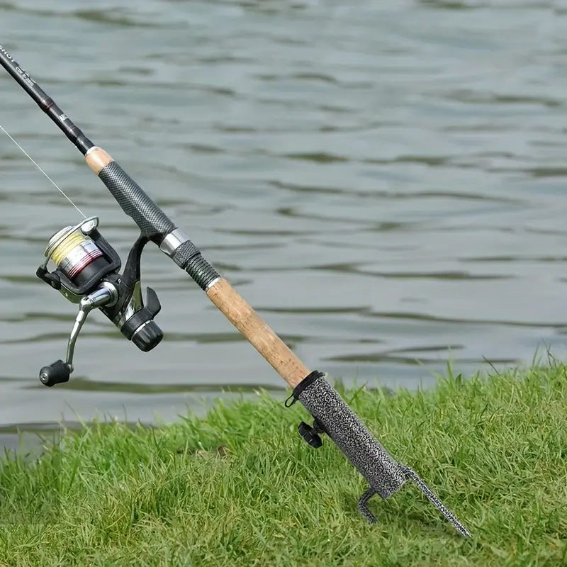 Universal ground anchor umbrella holder, packaged and ready for outdoor adventures.