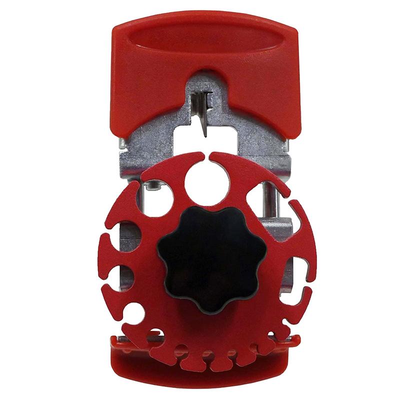Ergonomic design of a handheld wire stripping tool, ideal for various cable sizes and types