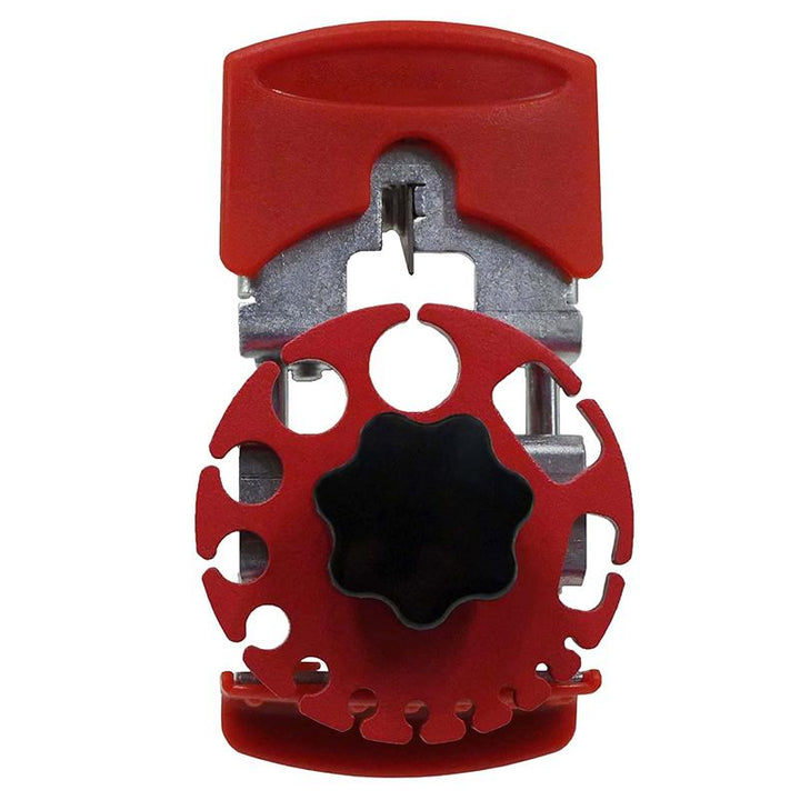 Universal handheld quick wire stripper tool, red & black ergonomic design for efficient wire stripping