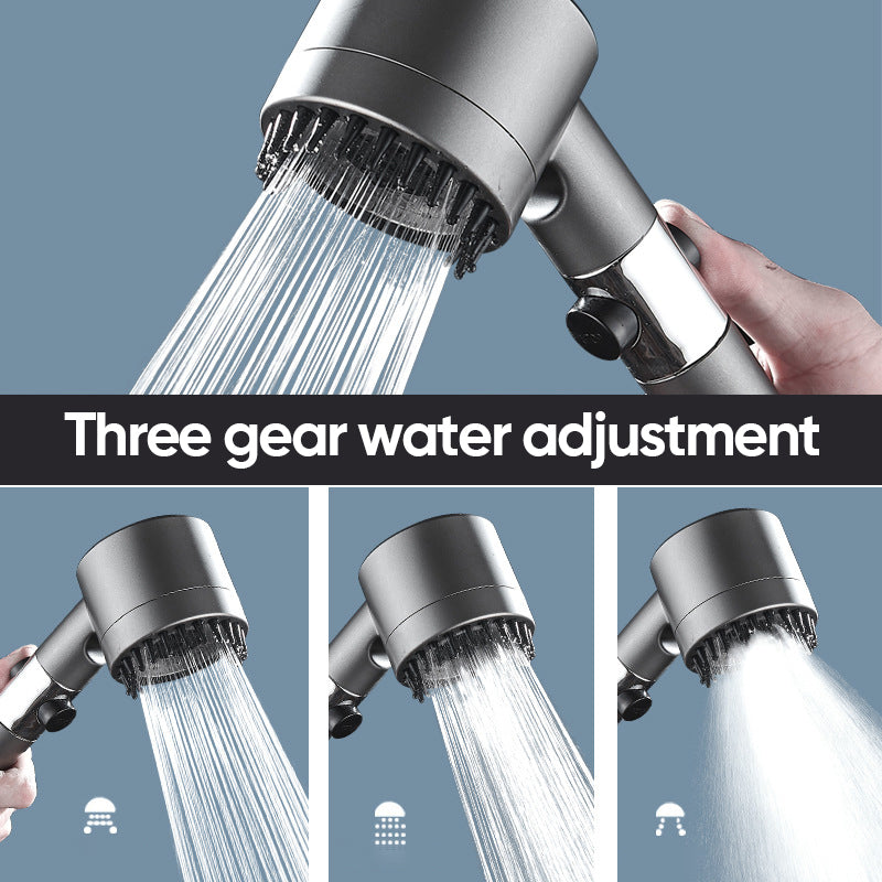 Universal high-pressure shower head set, handheld with hose & mount, chrome finish, for bathing