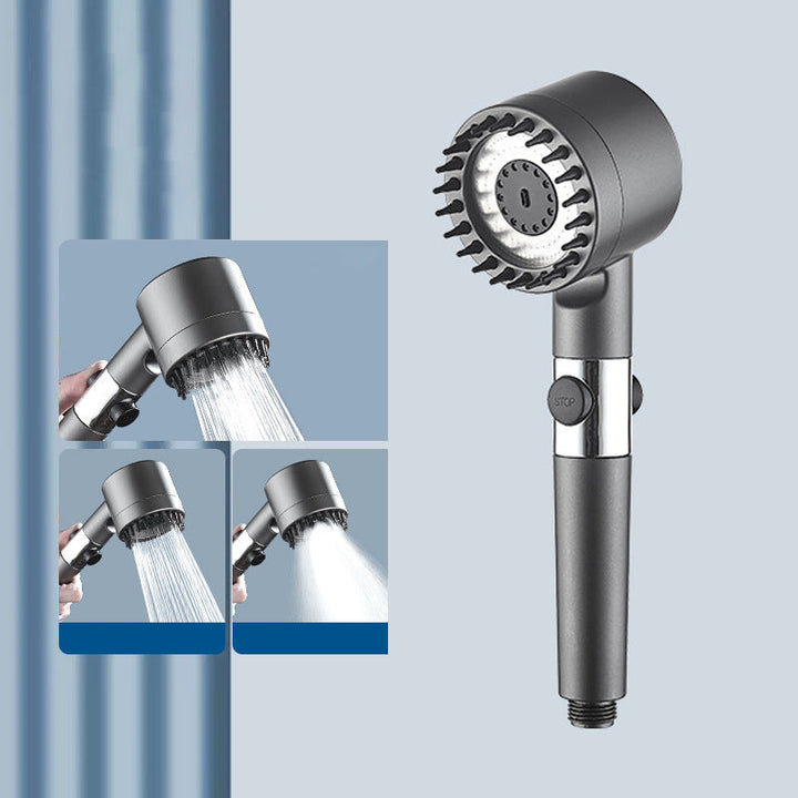 Water-saving high-pressure shower head set, handheld for optimal control & efficient bathing