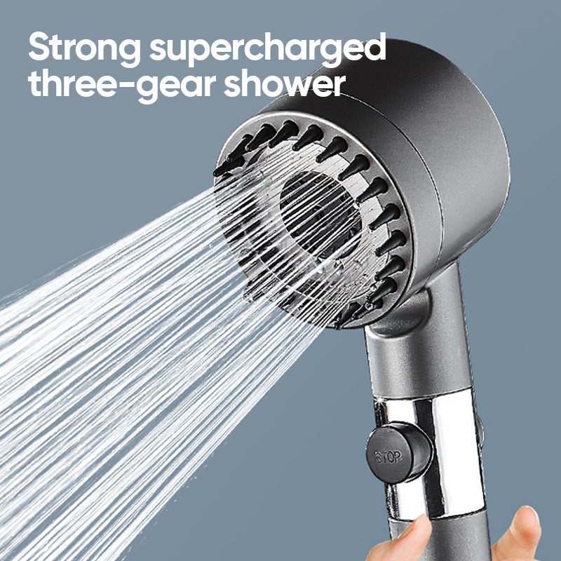 Ergonomic handheld high-pressure shower head, designed for comfortable grip & easy maneuverability
