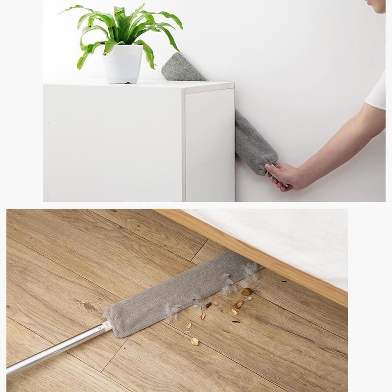 Household cleaning tool: long handle crevice brush for hard-to-reach dust and debris